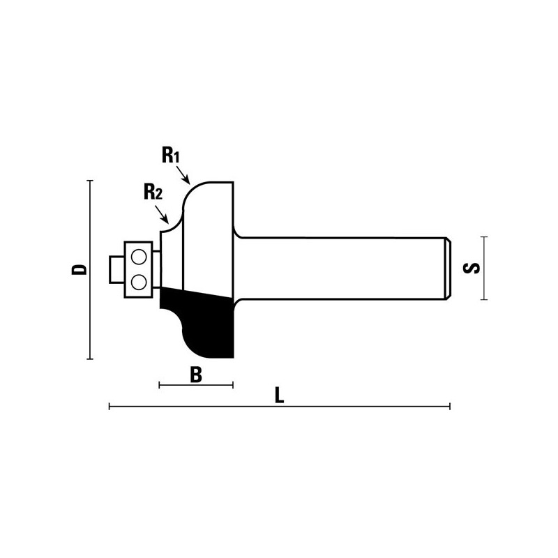 hw profilfräser mit kugellager z2