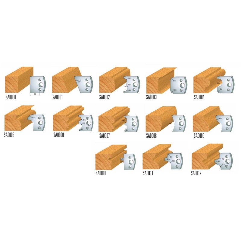 sets multi - profils avec couteaux en acier sp (profils 0÷12)