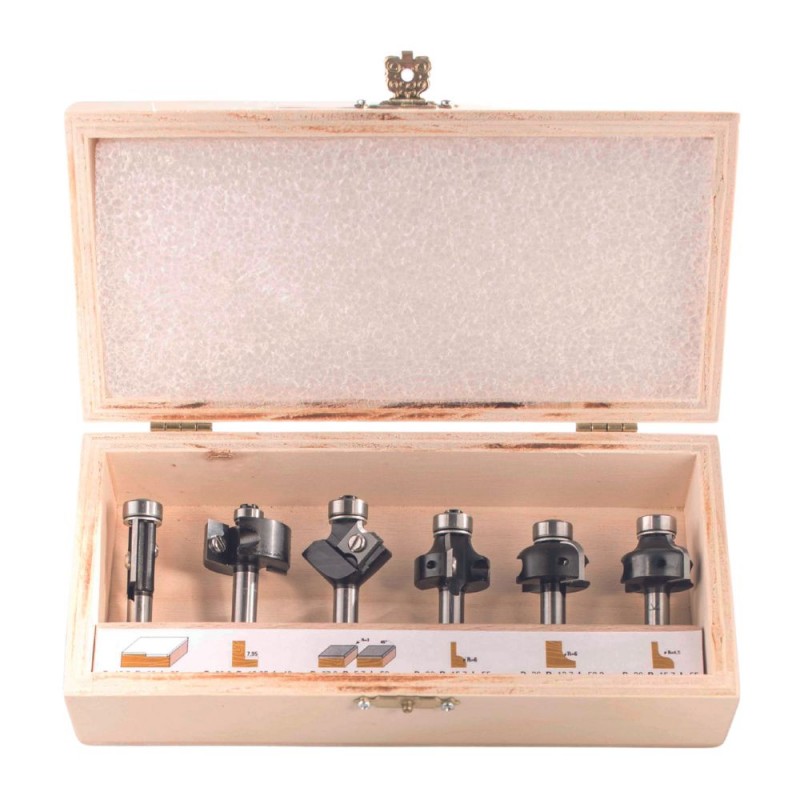 Set Da 4 Frese TCT Per Cucina E Laminato - Punte Dritte E A Filare Per Piani Di Lavoro, Gambe 1/4'' E 1/2'', Affilabili