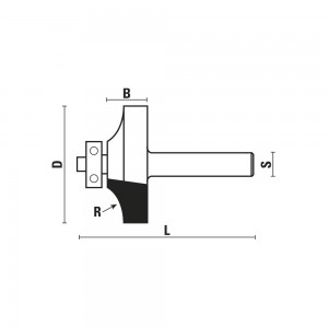 Fraise à Rayon Concave CMT K938-317 - Pour Arrondir Bords Bois - Ø8mm Avec Roulement Inclus