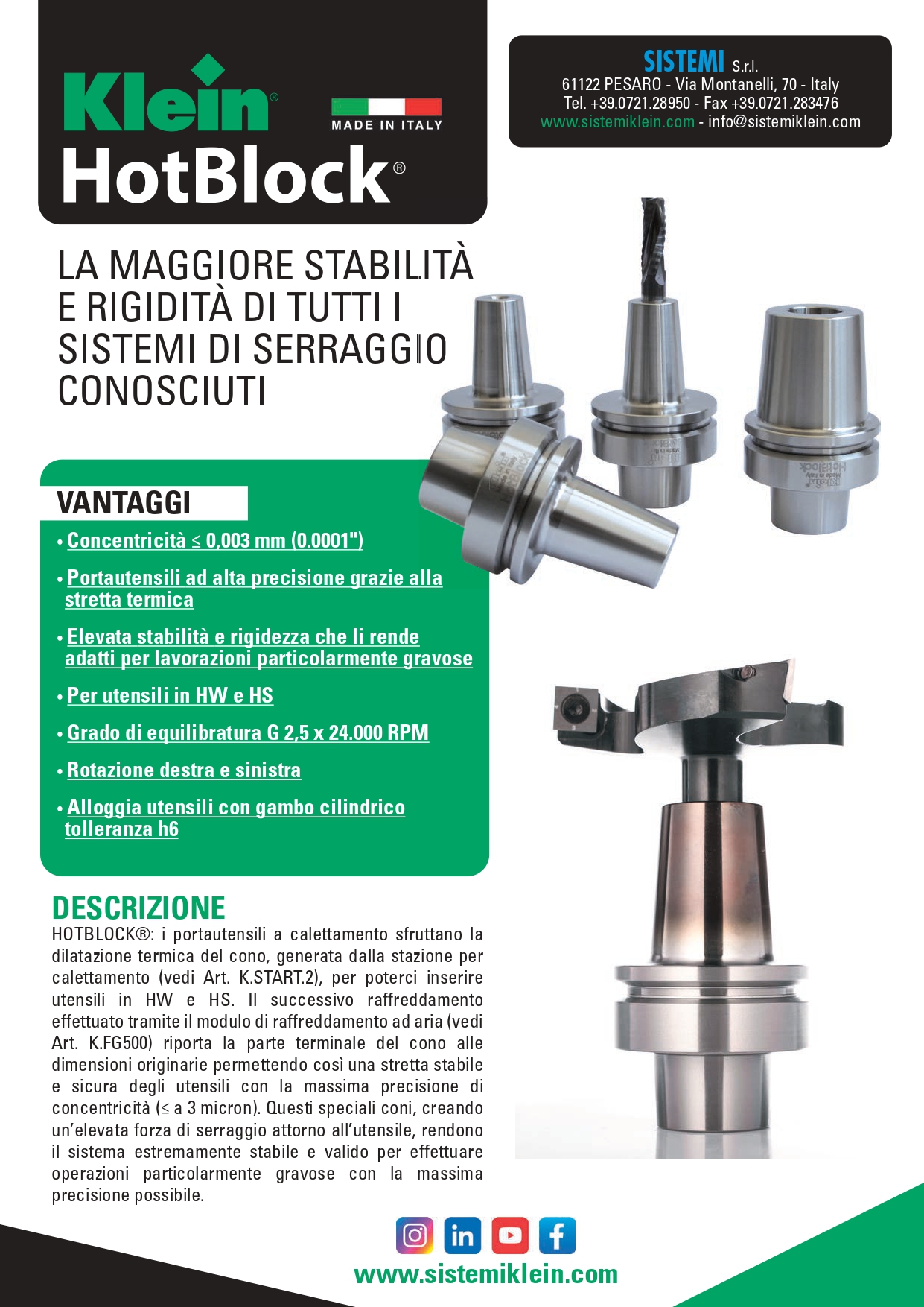 HotBlock coni per CNC