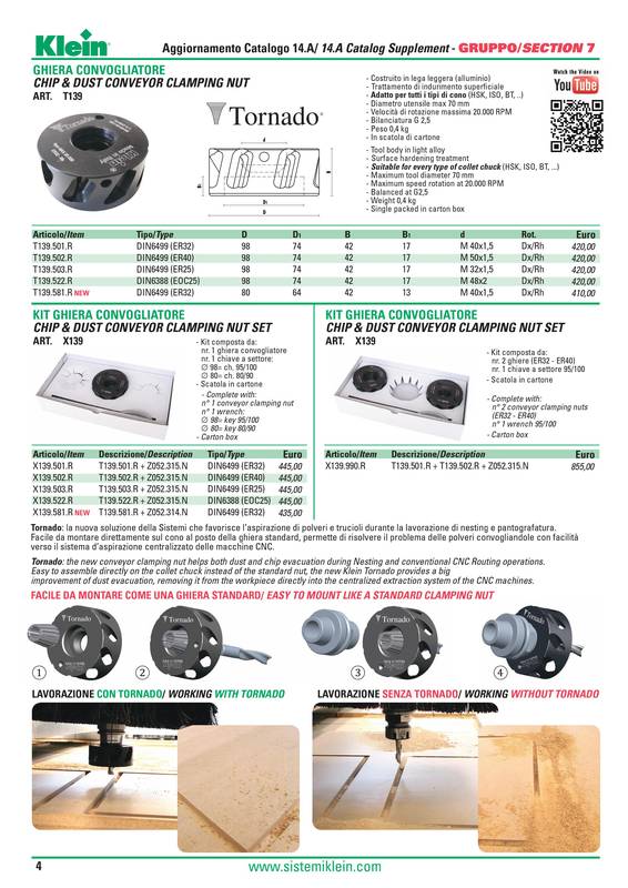 ghiera klein tornado per estrarre i trucioli e le polveri