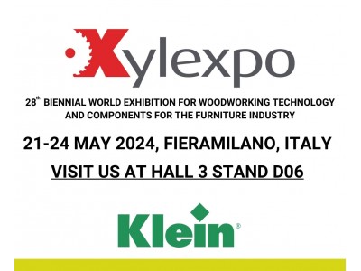 Klein participates in the Xylexpo Exhibition from 21 to 24 may - Fieramilano
